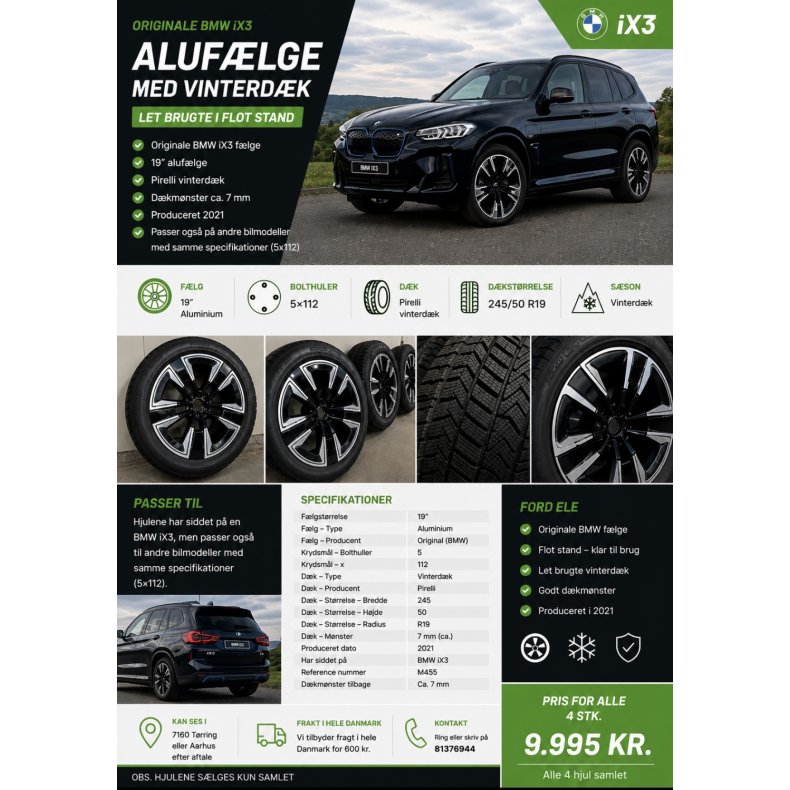 19� BMW IX3 Ref.M455 vinterd�k 